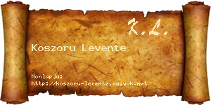 Koszoru Levente névjegykártya