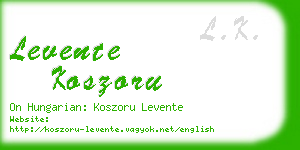 levente koszoru business card